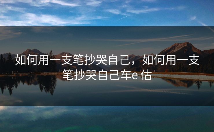 如何用一支笔抄哭自己，如何用一支笔抄哭自己车e 估